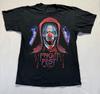 Six Flags T Shirt Mens Medium Black Graphic Print Fright Fest Scary Clown Skull Unisex T-Shirt