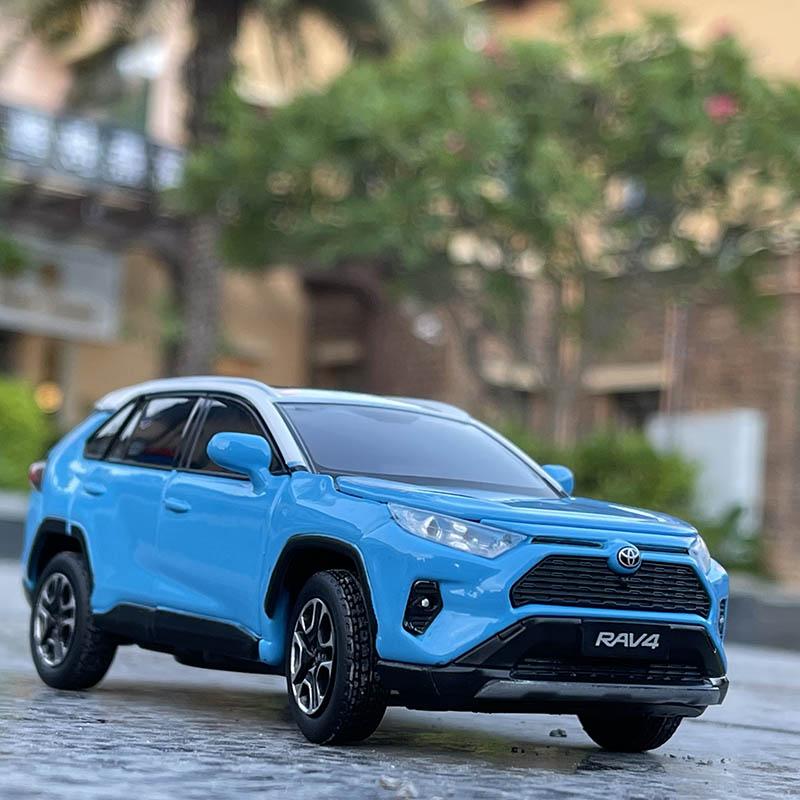 1/32 Toyota RAV4 2020 Внедорожник Литые и Игрушечные Машинки Металлическая Модель Автомобиля Амортизатор Звук Свет Коллекция Игрушки для Машин Подарок