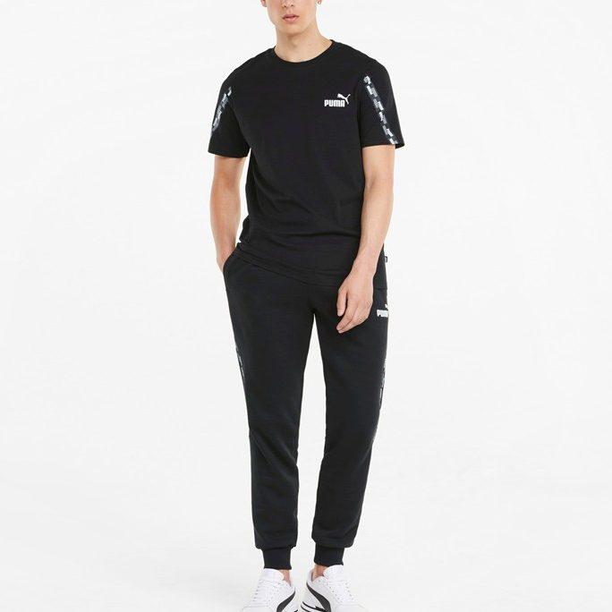 PUMA Power Tape Knitted Sweatpants Men's Black Moderate Cuffed Pants 846543-01