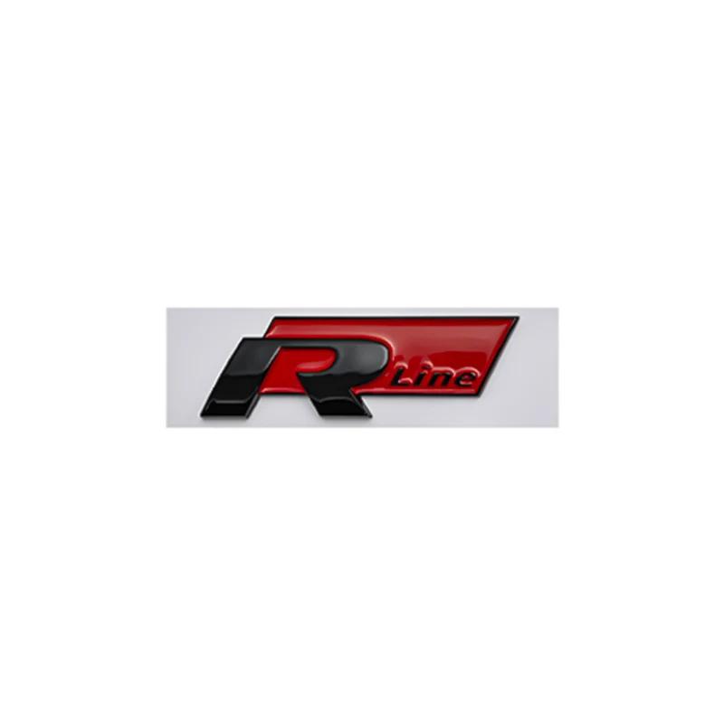 1Pc Rline Grille Emblem Badge Decal 3D ABS Car Sticker For Volkswagen VW Golf Tiguan E2 L T-ROC TAYRON TACQUA Passat Bora Touran CC