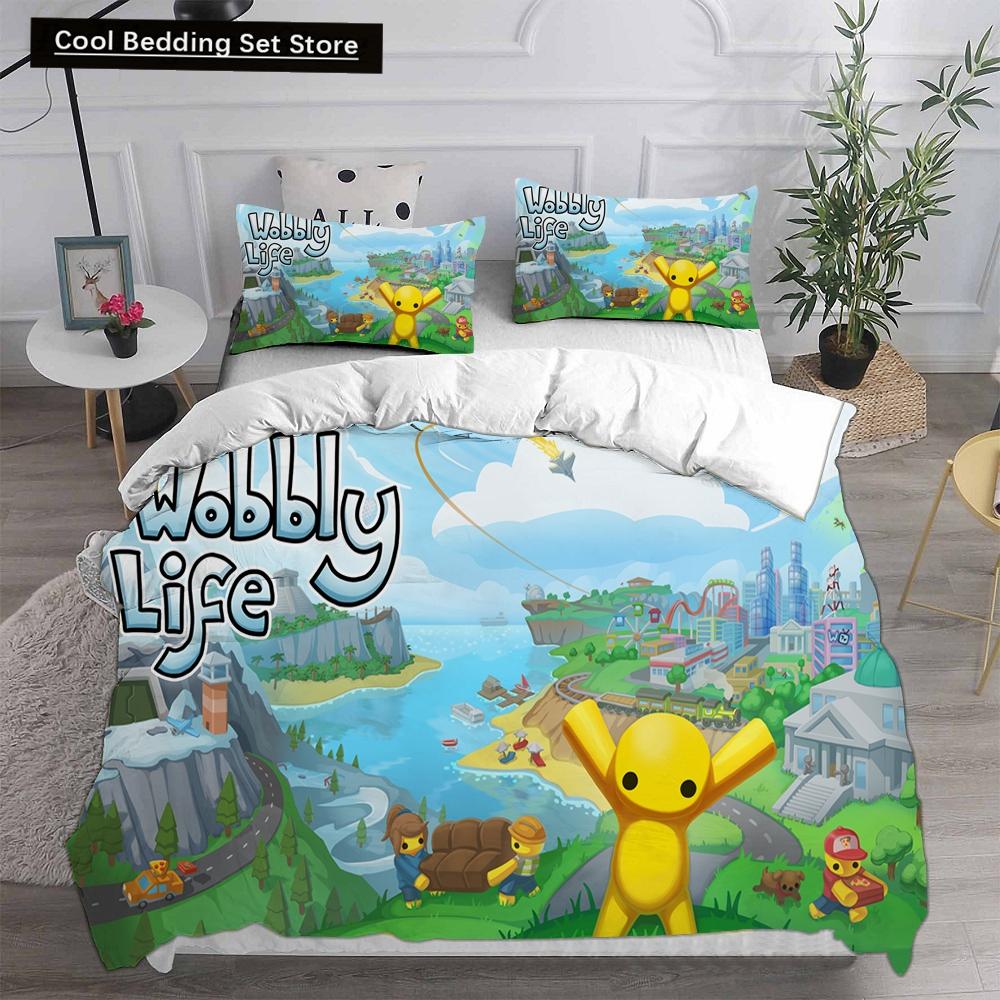 3D Print Wobbly Life Single Twin Full Queen King Size Quilt Anime Bed Cover Pillow Case 2-3 Pieces Duvet Cover Bedding Sets