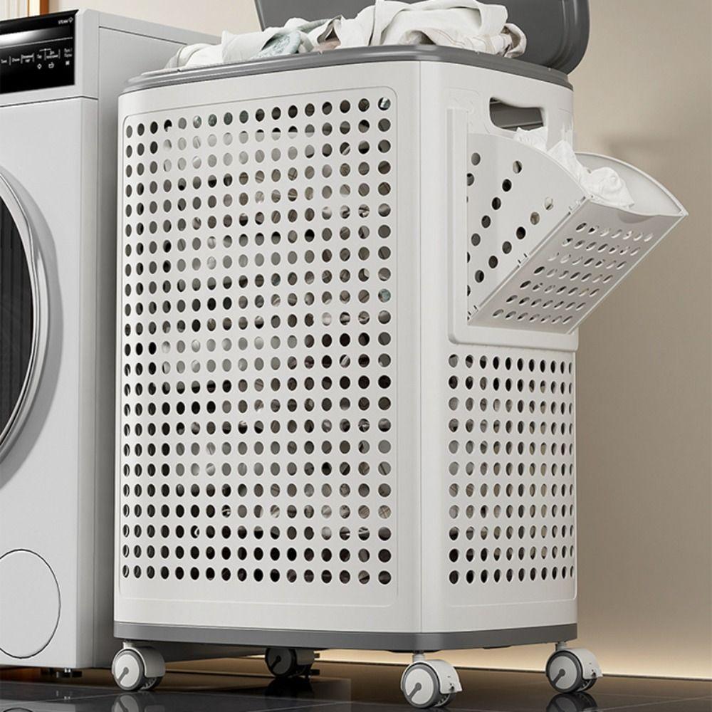 Большой размер Корзина для белья Бесшумные колеса Корзина для грязного белья Корзина для грязной одежды Жизнь в квартире