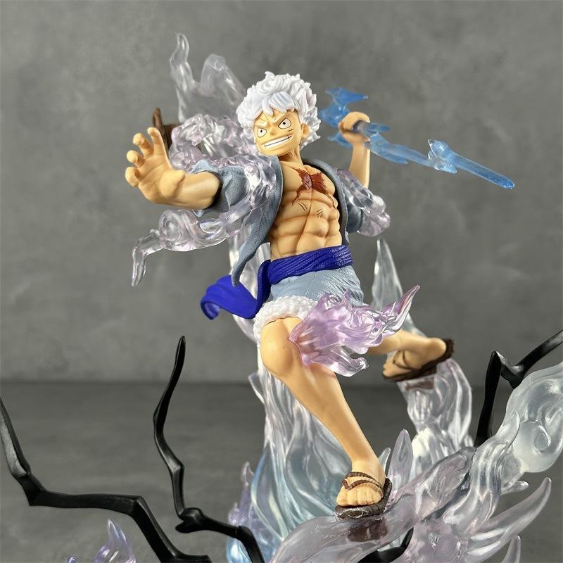 One Piece Luffy Gear 5 Sun God Nika Lightning Grip Battle Action Figure Collectible Figurine Desktop Decoration For Anime Fans