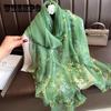 Fashion Scarves with Flower Print, Long Woven Shawl for Women, Sunscreen Wrap with Beach, Party, Decorative Going-Out Accessory, Soft, Breathable