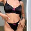 Комплект нижнего белья из французского шелка Ice Silk для женщин, сексуальный ультратонкий бюстгальтер Push Up, высококачественное комфортное нижнее белье, комплекты бюстгальтеров и стрингов