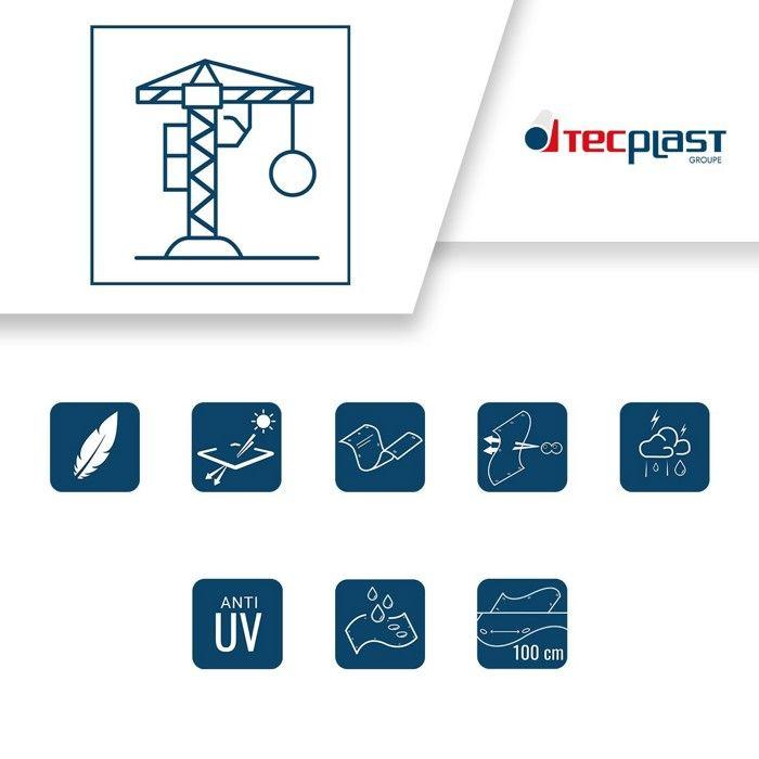 TECPLAST Bâche de Chantier 2x3 m TR170CH - Bâche Armée Transparente - Haute Qualité - Protection imperméable Travaux d'extérieur