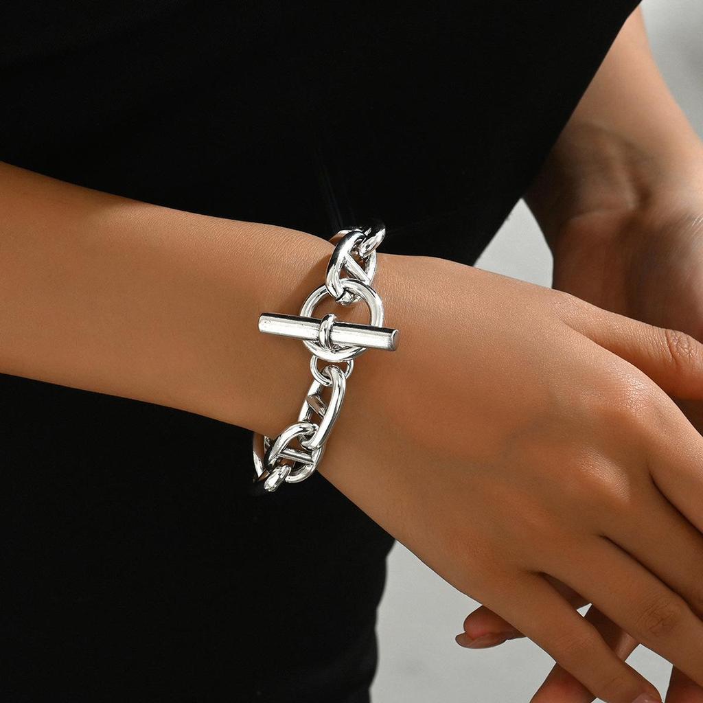 Geometric OT Buckle Bracelet: European & American Unisex Fashion