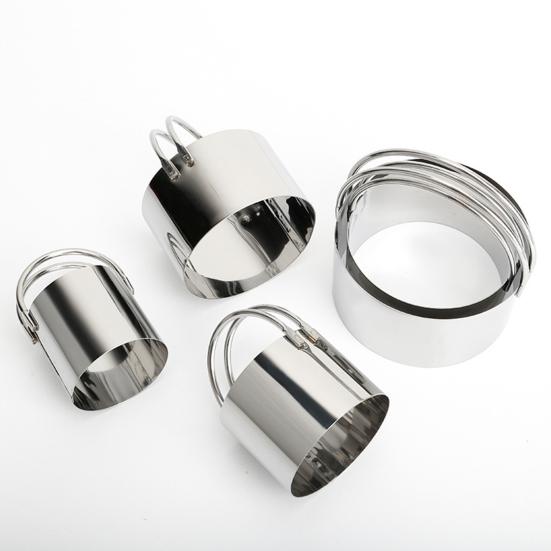 Набор из 5 формочек для печенья из нержавеющей стали с ручкой, круглые формочки для печенья, пончиков, блинов