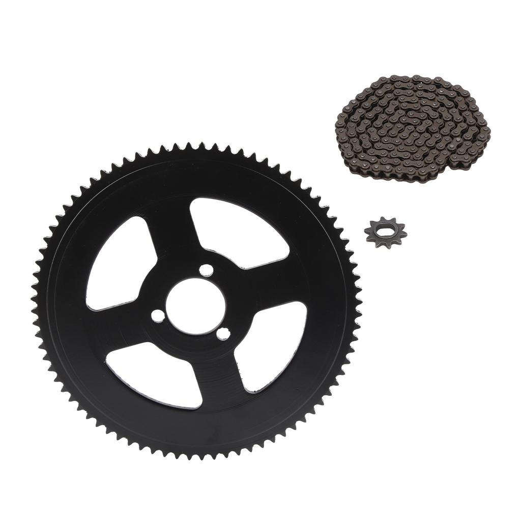 Комплект цепи и звездочки 80T 25H 34 мм Звездочка с 3 отверстиями Цепная звездочка с H-отверстиями 10T Цепь с 146 звеньями