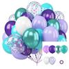 50 Pcs Latex Balloons Set Metallic Confetti Balloons Easy To Assemble Party Balloons with Ribbon for Kids Birthday Baby Shower Weddings Supplies