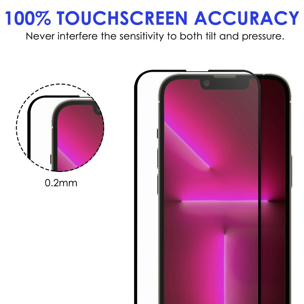 Для iPhone 14 Pro 6,1 дюйма Взрывозащитное Защитное стекло для экрана с черной рамкой HD Прозрачное Защита от отпечатков пальцев Полностью клейкое Закаленное стекло AGC