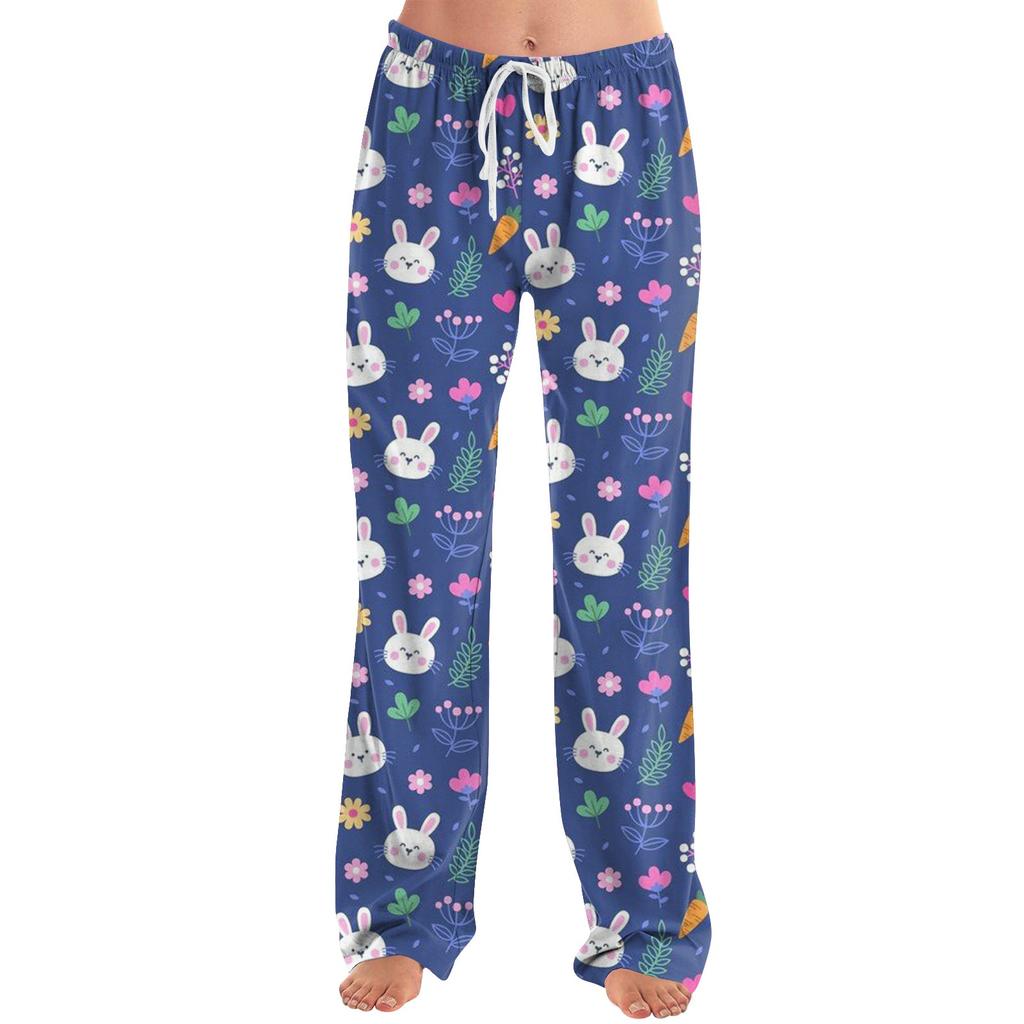 Женские модные свободные повседневные брюки с пасхальным принтом