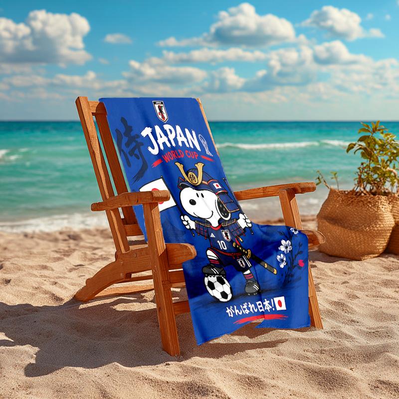 1pc Snoopy Japan World Cup Cartoon Quick Dry Microfiber Bath Towel for Swimming Surfing Camping Unisex Holiday. SJT7201158