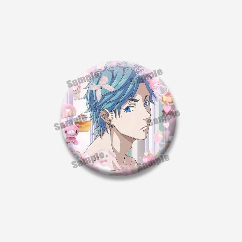 Cartoon Character Ayato Yuri Yui Tamura Badge on Backpack Accessories Anime Yarichin Club Pins Round Brooch for Clothes Bag Gift