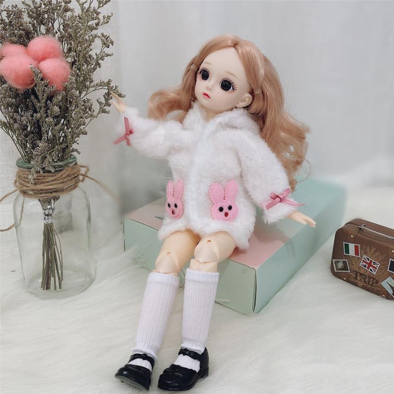 30см Bjd Кукла 12 Подвижных Суставов 1/6 Платье для Девочки 3D Карие Глаза Игрушка с Одеждой Обувью Детские Игрушки для Девочки Детский Подарок
