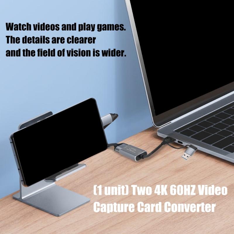 Карта захвата видео 4K Type C+USB Видеограббер-рекордер для HDTV Игровой видеокамеры Камеры Записи Прямой трансляции