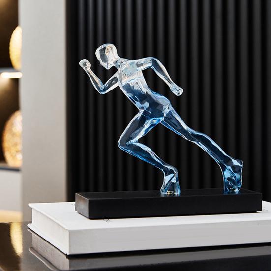Male Runner Sculpture Abstract Resin Running Figurine Modern Home Decoration for