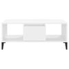  Coffee Table, White 90x50x36.5 Cm, Wood-based Material