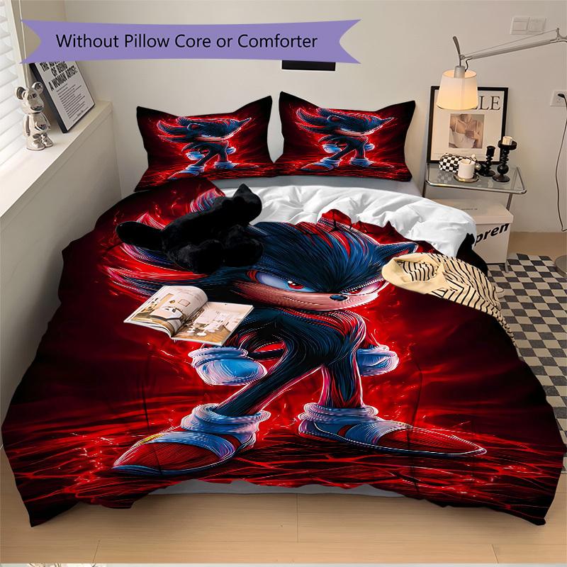3pcs bedding set Shadow Sonic Includes 1 Comforter + 2 Pillowcases, Without Pillow Inserts, Soft Comfortable, Lightweight Breathable, Printe