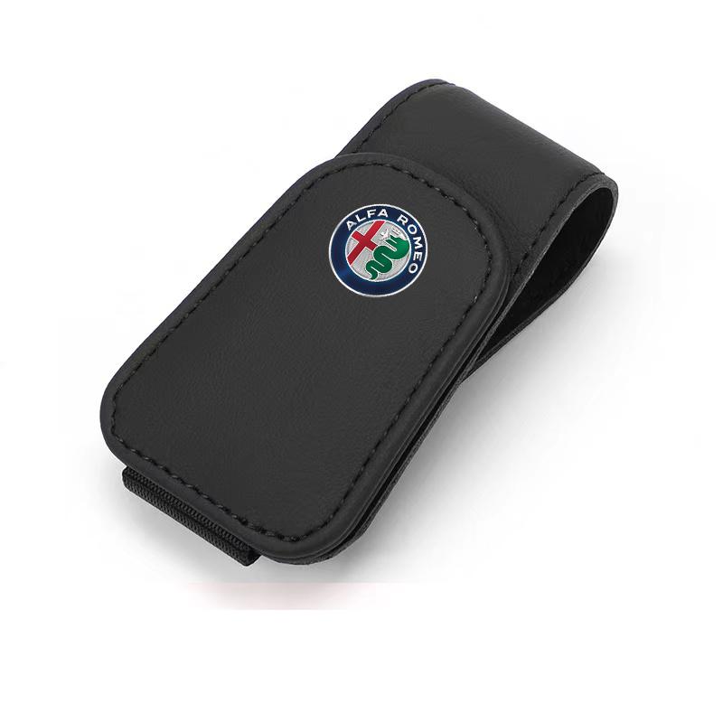 Fashion Car Sun Visor Glasses Holder Sunglasses Card Clip Interior For Alfa Romeo Giulia Stelvio Giulietta 156 159 Mito Tonale