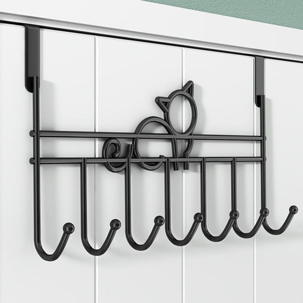 Space Saving Door Storage Hook Punch-Free Door Hanger Rack Traceless Organizer Rack Home Use