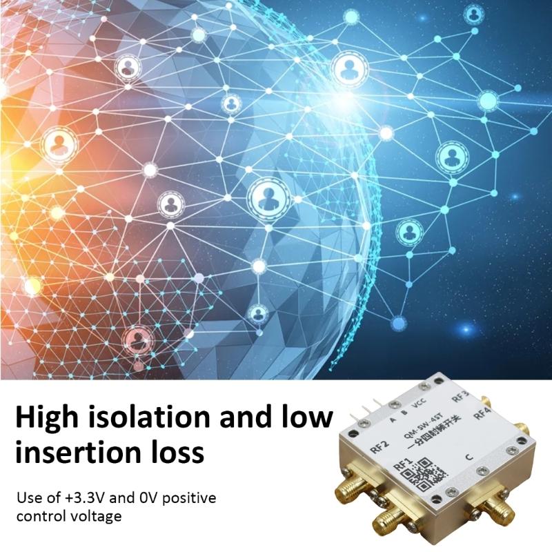 SP4T переключатель DC00.1-0.1-6ГГц РЧ переключатели 1 на 4 РЧ однополюсные четырехпозиционные переключатели Переключение микроволновый электронный переключатель