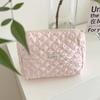 Cute Pink Women's Cosmetic Bag Make Up Case Quilted Cotton Travel Storage Bags Portable Wash Bag Clutch Purse Handbags Mommy Bag