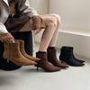 Европейская станция женская обувь 25 осень и зима модные мягкие корейские фланелевые остроносые темпераментные ботильоны на шпильке с боковой молнией