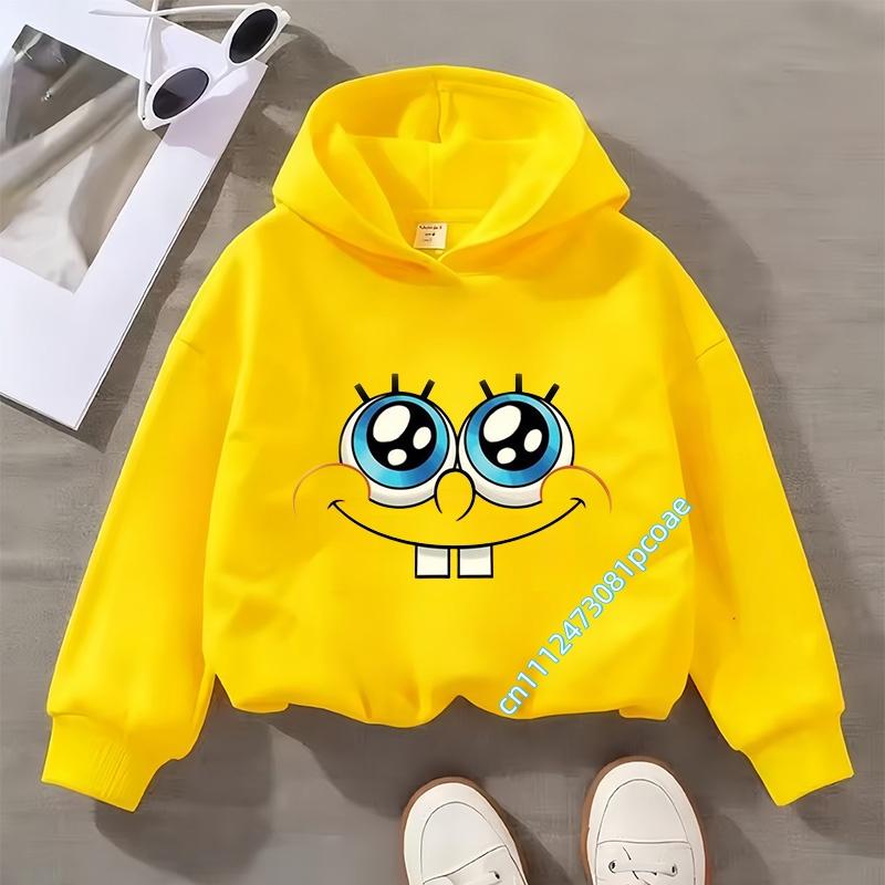 Children's hooded sweatshirt SpongeBob SquarePants Boys' sport shirt Girls' casual top Autumn/Winter long-sleeved cartoon print