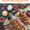 Fruit Dinner BBQ Extendable Fork Stainless Steel Meat Fork Cutlery Forks