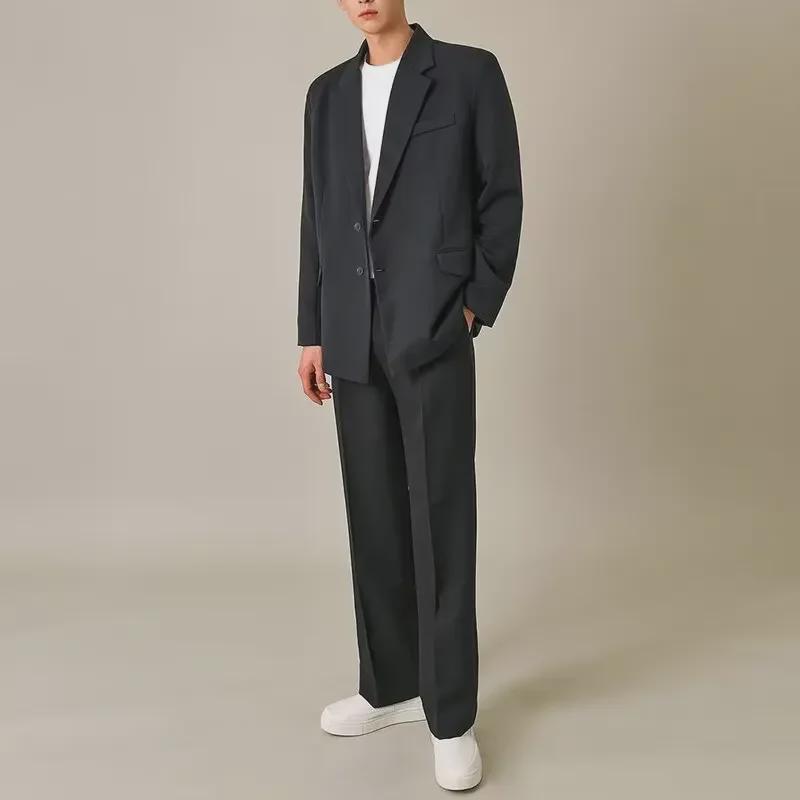 Men's Casual Suit Set: Trendy Korean & Hong Kong Style, Loose Fit, High-End Jacket for Spring & Autumn