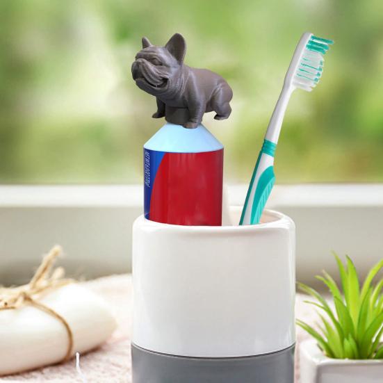 Дозатор зубной пасты «Французский бульдог», напечатанный на 3D-принтере, защитный колпачок для зубной пасты для ванной комнаты, аксессуары для розыгрышей