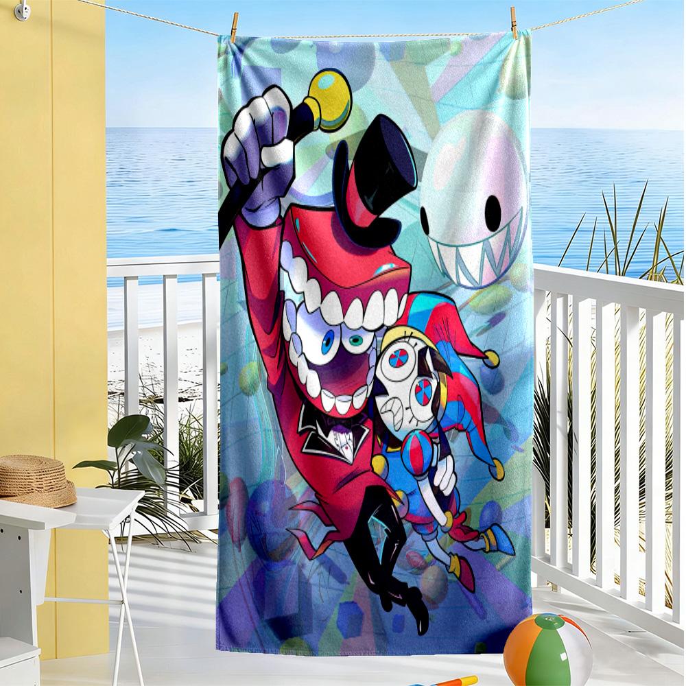 The Amazing Digital Circus Beach Towel Soft Durable Quick-Dry Comfortable Lightweight Perfect for Traveling Yoga Camping and Swimming