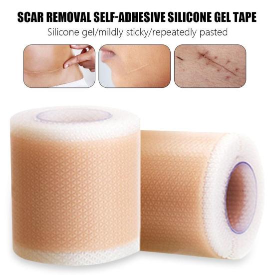Silicone Scar Sheet Reusable Self-adhesive Breathable Waterproof Scar Removal Strip C-section Burns Acne Surgical Scar Treatment Tape