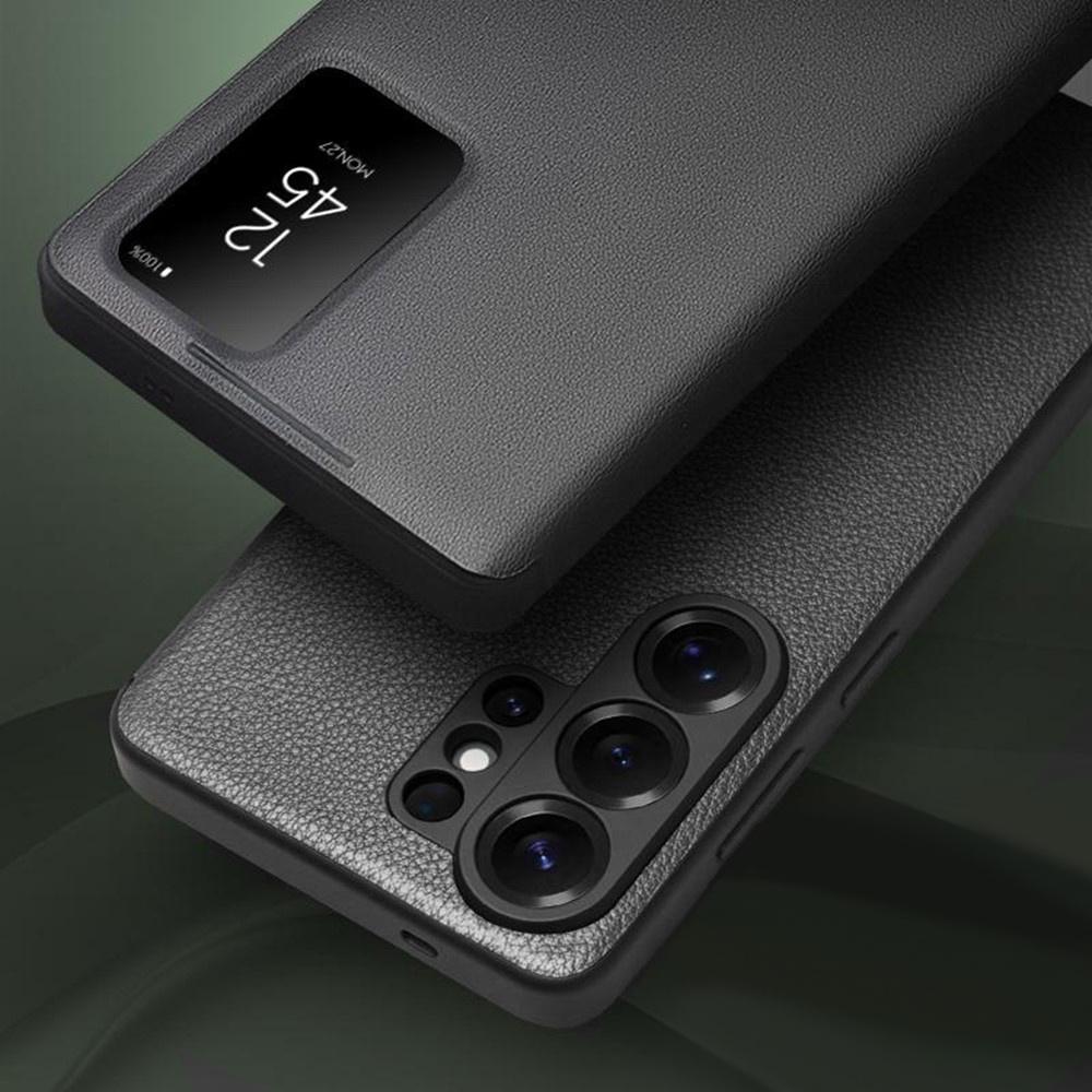 Qialino Leather Case for Samsung Galaxy S26 Ultra, View Window, Black