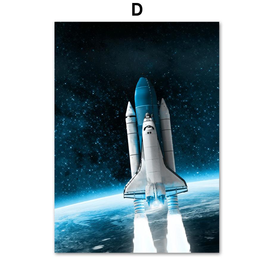 Space X Астронавт Ракета Луна Космическая станция настенные художественные принты холст картины плакат на скандинавскую тему настенные панно для декора гостиной