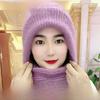 Women's New Style Plus Velvet Thick Scarf Integrated Hat for Wind and Snow. Autumn/Winter Squirrel Wool Warm Hat. Celebrity Fashion Net Hat.