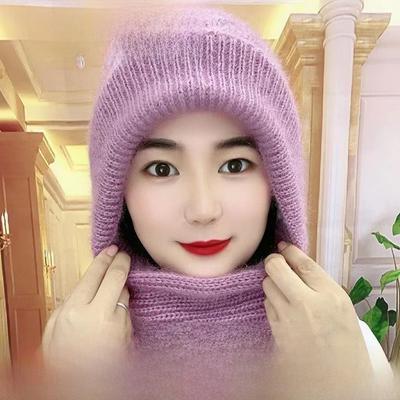 Женская новая стильная толстая бархатная шапка-шарф с интегрированным капюшоном для защиты от ветра и снега. Осенне-зимняя теплая шапка из беличьей шерсти. Модная сетчатая шляпа знаменитостей.