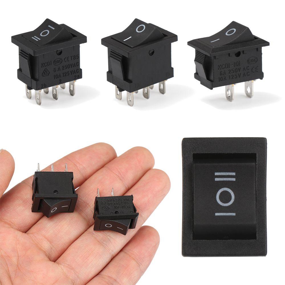 5Pcs 2/3/6Pin Snap-in On/Off KCD1 Power Buttons Push Button Switches 15x21mm Rocker Switch