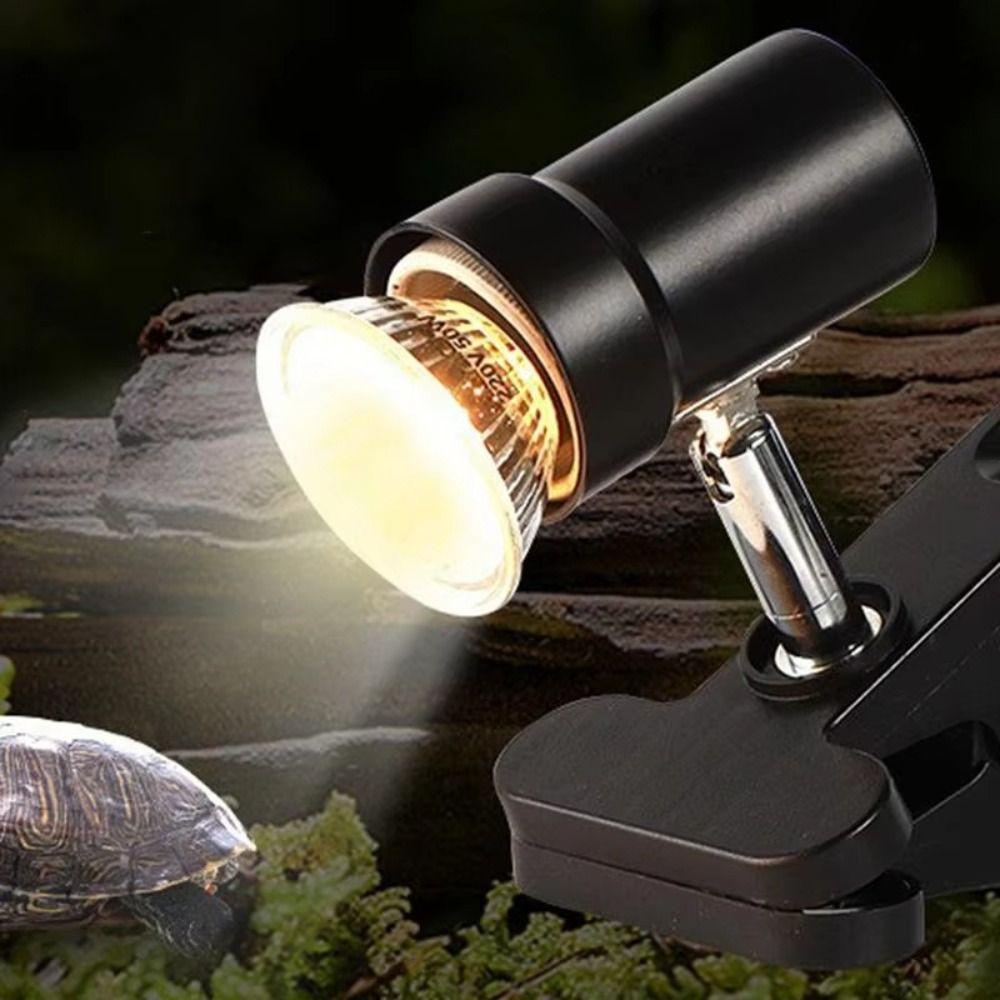 25W/50W/75W Turtle Basking Lamp Clip-on Lamp Holder Pet Heat Bulb Snake Tortoise Plants