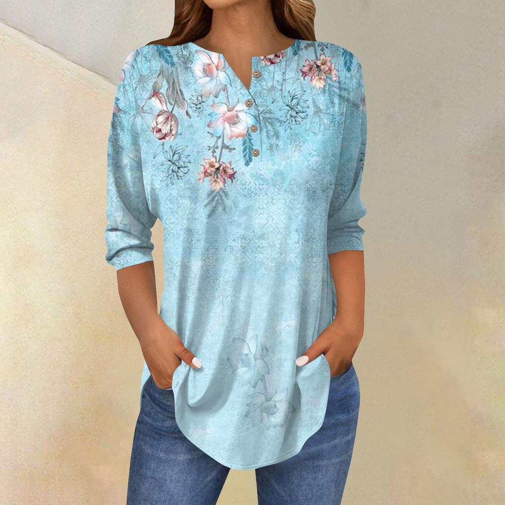 Женские повседневные рубашки с рукавом 3/4, модные туники с принтом Святого Патрика и карманами