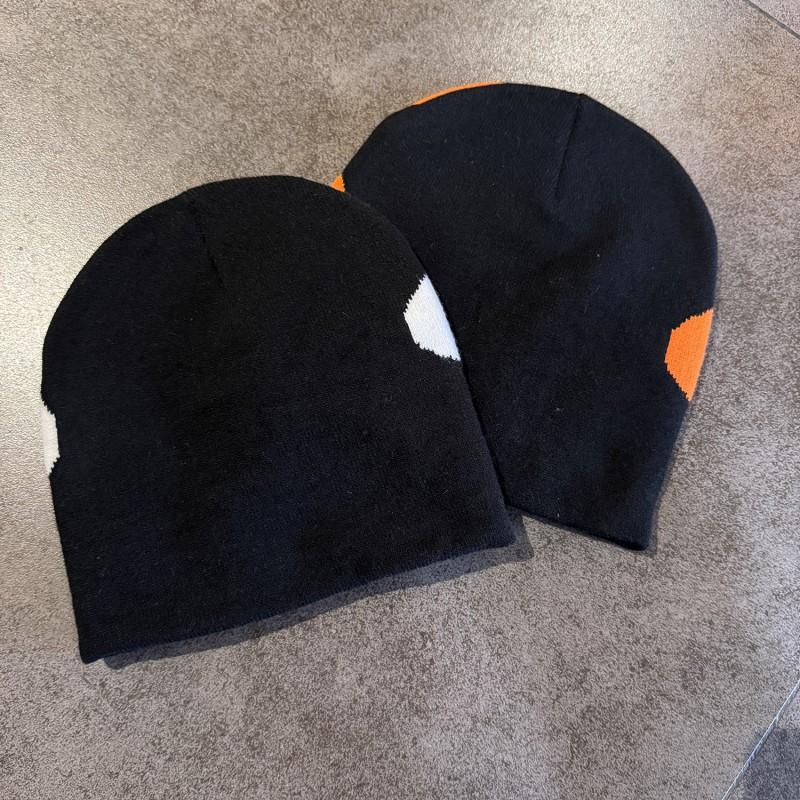 Winter Knit Beanie Men Women Floral Jacquard Warm Ear Protection Street Style Acrylic Hat
