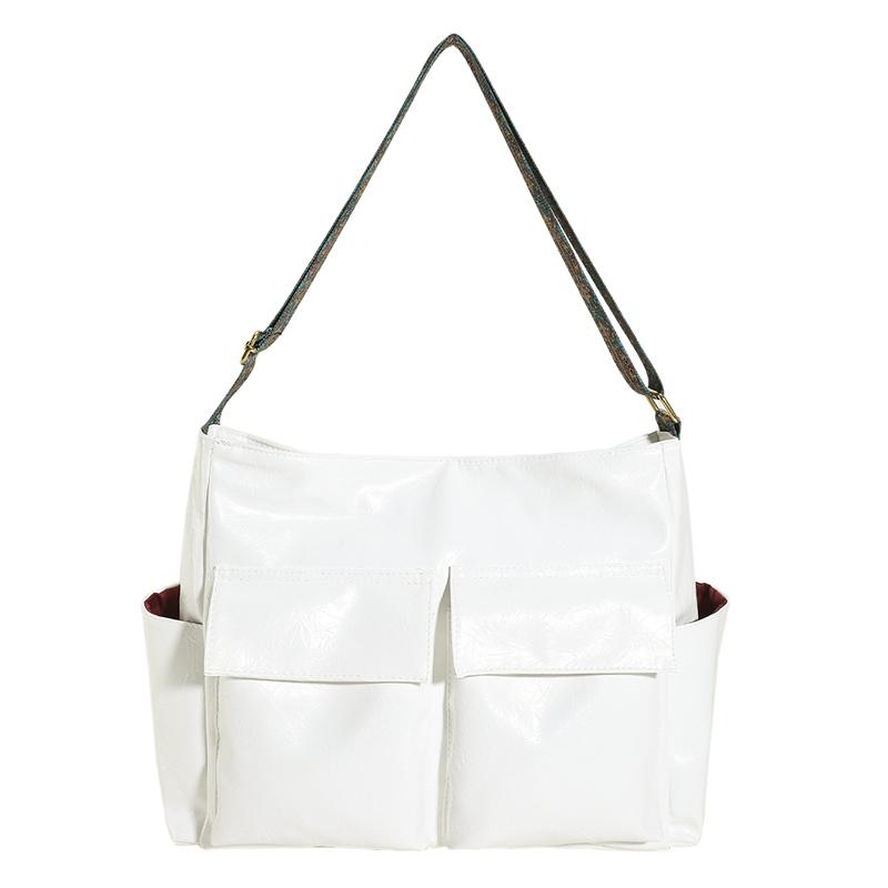 Женская сумка через плечо с застежкой-молнией из искусственной кожи, горячая распродажа, высококачественная однотонная повседневная сумка с строчкой