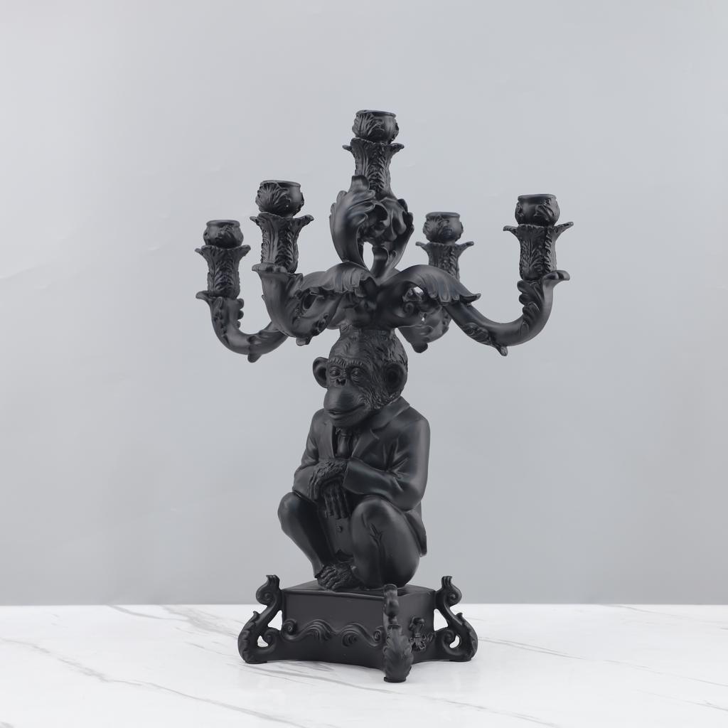 Mid ancient style, five headed gorilla, candle stand, animal ornaments, art decorations, and ornaments