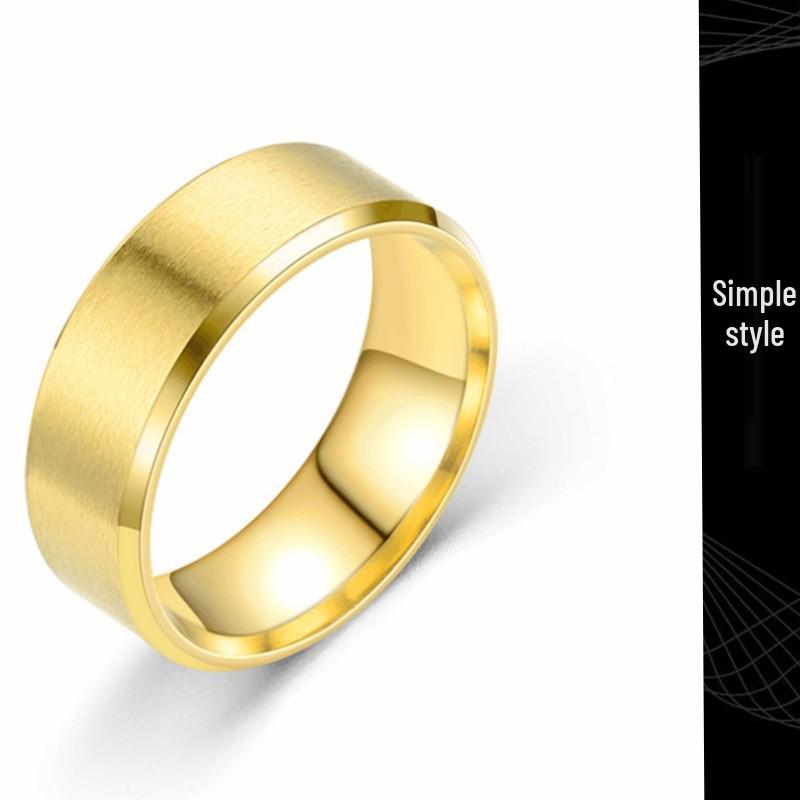 Европейское и американское матовое мужское кольцо из титановой стали - Ювелирные изделия из нержавеющей стали