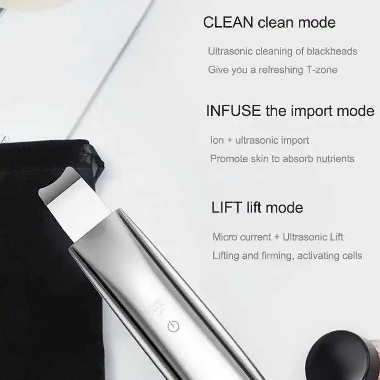 Многофункциональный скраб для кожи, ультразвуковая чистка, импорт ионов, EMS-лифтинг, USB-зарядная база