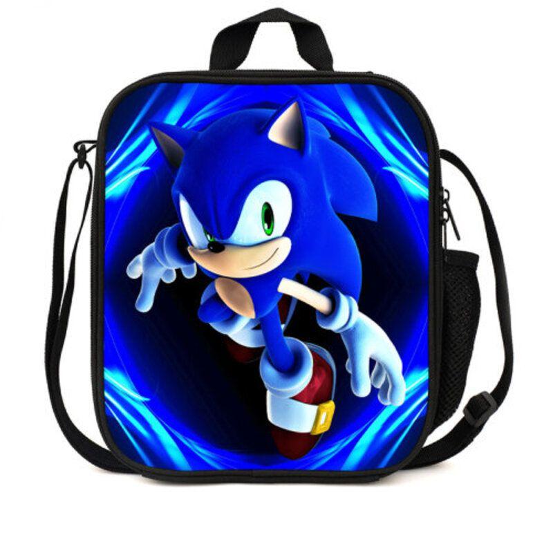Сумка для ланча Sonic Hedgehog Стильная наплечная сумка для детей и взрослых Большая вместимость Дорожная сумка