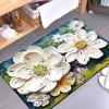 Yousheng 3D Floral Floor Mat Absorbent Diatomaceous Mud Rug Non-Slip Bathroom Entrance Carpet Quick Drying Mat for Living Room Kitchen