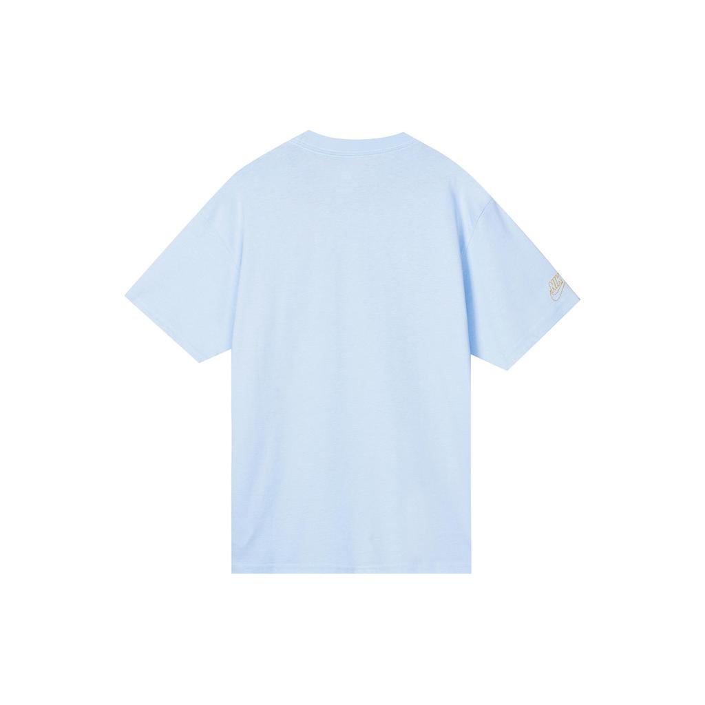 Nike T Shirts Men's Blue Crew Neck Moderate Straight Fit (Unisex) T-Shirts DR7967 441