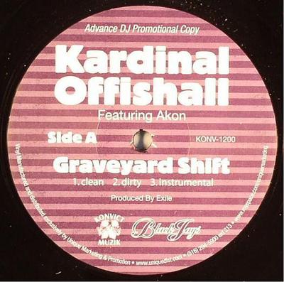 12-дюймовая пластинка KARDINAL OFFISHALL, AKON - Graveyard Shift KONV1200 Konvict Muzik 2007 US Rap & Hip-Hop/R&B Б/у